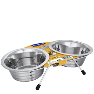 Vitakraft dvostruka zdjelica od nehrđajućeg čelika s držačem 2x450ml