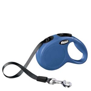 Flexi New Classic M PLAVA traka 5m - automatska vodilica za pse do 25kg