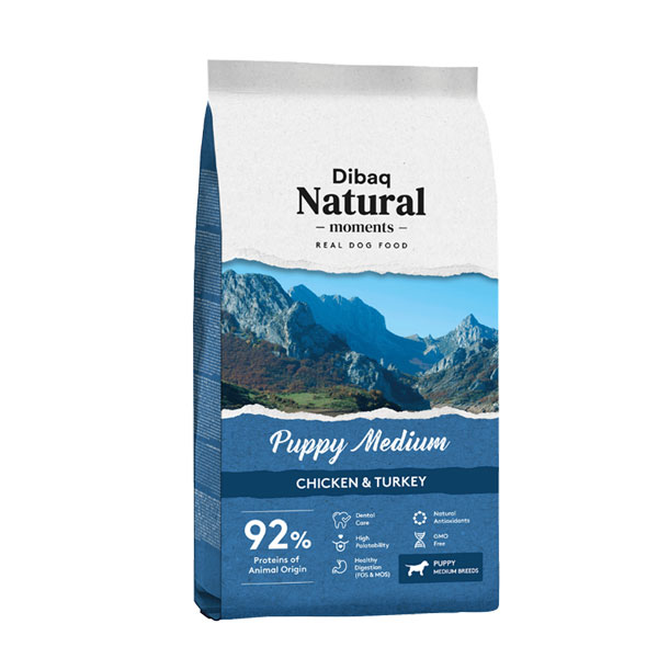 Dibaq NATURAL MOMENTS Puppy MEDIUM 15kg 1 Dibaq NATURAL MOMENTS Puppy MEDIUM