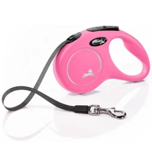Flexi New Classic S ROZA traka 5m - automatska vodilica za pse do 15kg