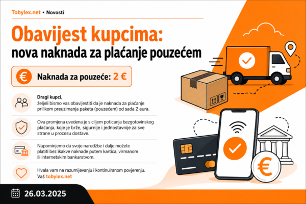 Obavijest kupcima: nova naknada za plaćanje pouzećem