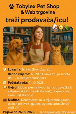 Tražimo djelatnika za rad u našem novom Pet Shopu