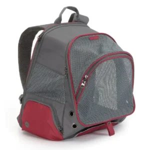 Dvodijelni sivo-bordo ruksak za kućne ljubimce