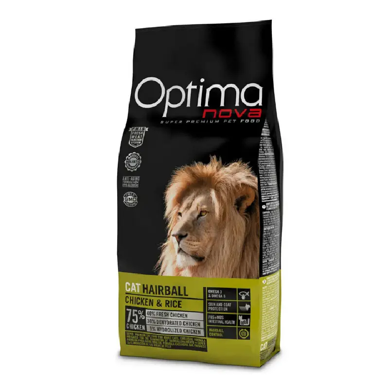 Toby Lex Optimanova Cat Adult Hairball piletina i riža 2kg