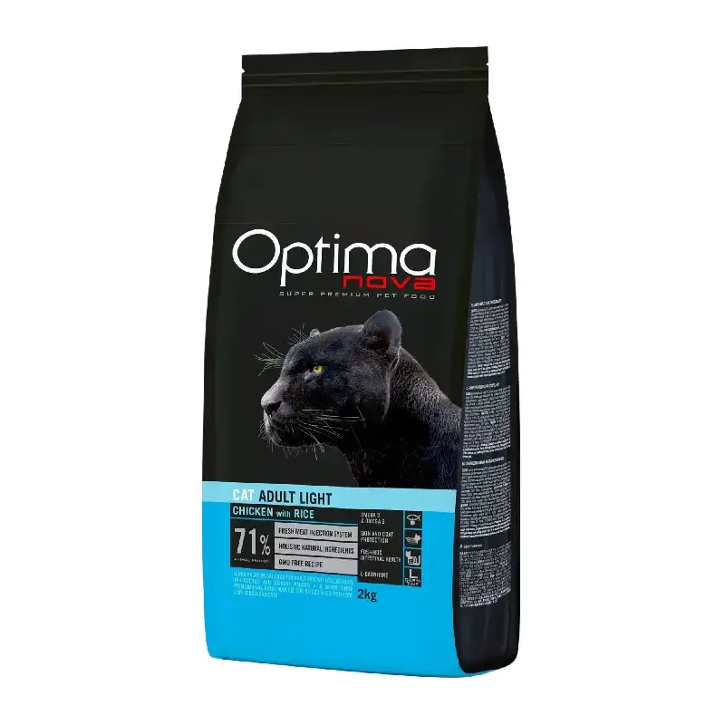 Optimanova Cat Adult Light piletina i riža 2 kg