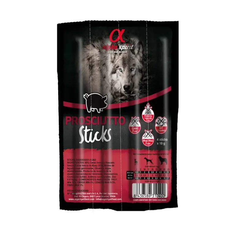 Toby Lex Alpha spirit dog sticks prosciutto 4x10 g