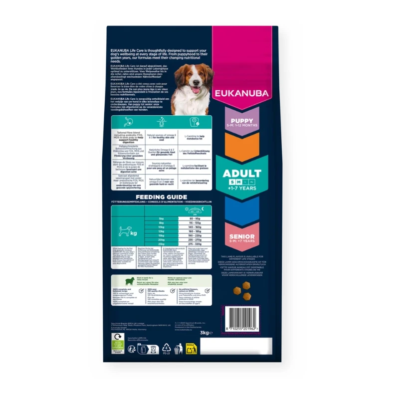 Eukanuba Adult Small/Medium Breed Janjetina & Riža 3 kg Eukanuba Adult Small-Medium Breed Janjetina & Riža