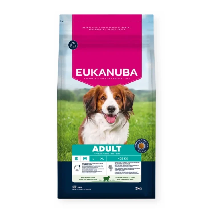 Toby Lex Eukanuba Adult Small/Medium Breed Janjetina & Riža 3 kg
