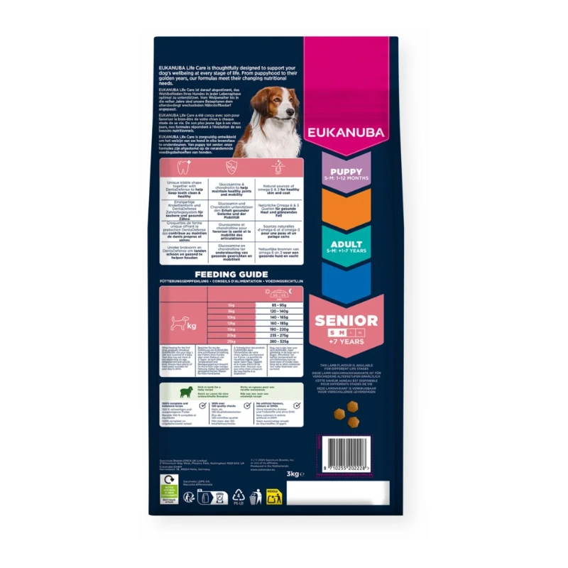 Eukanuba Senior Small/Medium Breed Janjetina & Riža 3 kg Eukanuba Senior Small-Medium Breed Janjetina & Riža