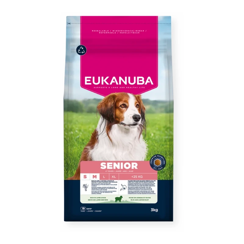 Eukanuba Senior Small/Medium Breed Janjetina & Riža 3 kg
