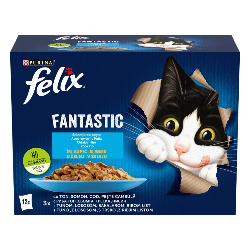 FELIX FANTASTIC s ribom u aspiku 12 x 85g