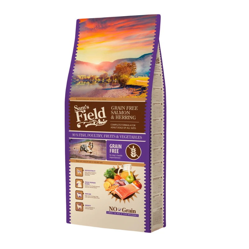 Sams Field Grain Free losos i haringa 13 kg