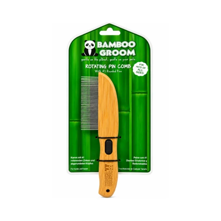Toby Lex Bamboo Groom rotirajući češalj s 41 zupcima za kućne ljubimce