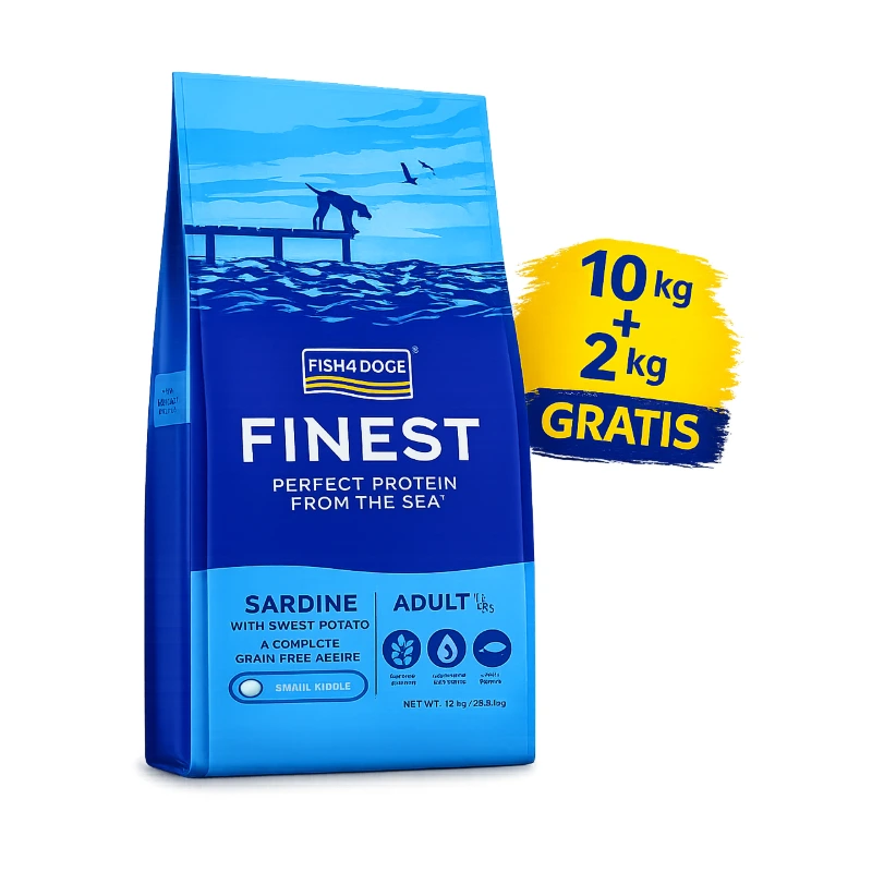 Toby Lex Fish4Dogs Finest Sardine Adult Large 10kg+2kg GRATIS