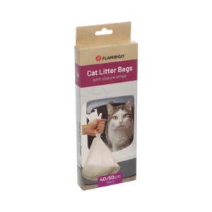 Flamingo Cat Litter Bags Maxi White