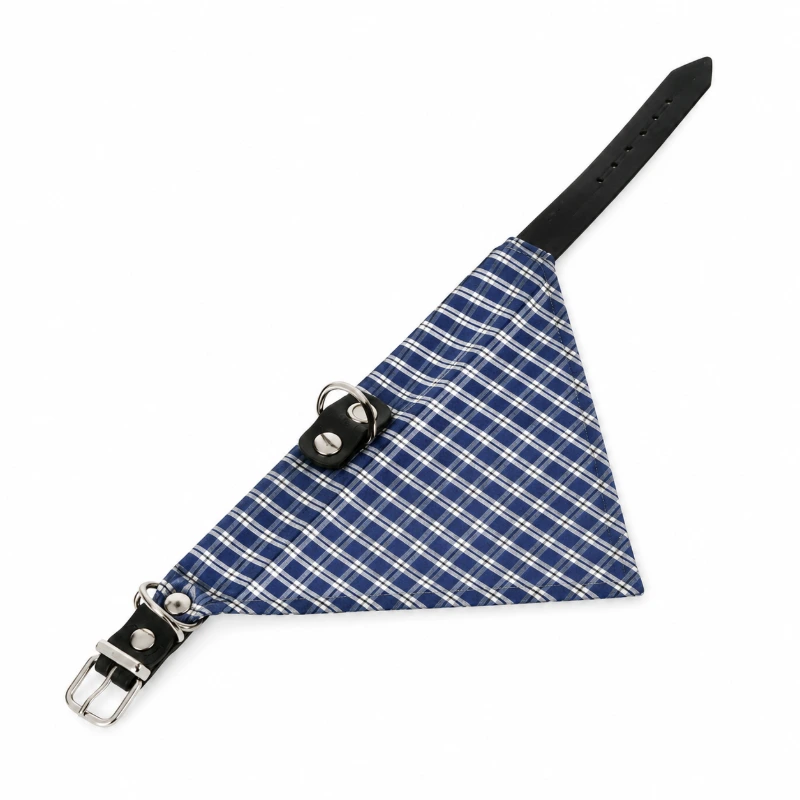 Toby Lex Karlie kožna ogrlica s maramom za pse 42 cm – plava