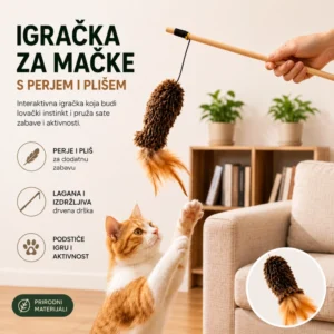 Zezalica za mačke s ribicom 40 cm