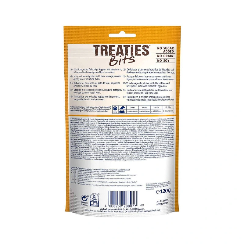 Vitakraft Treaties Bits Jetra poslastice za pse 120 g Vitakraft Treaties Bits Jetra poslastice za pse